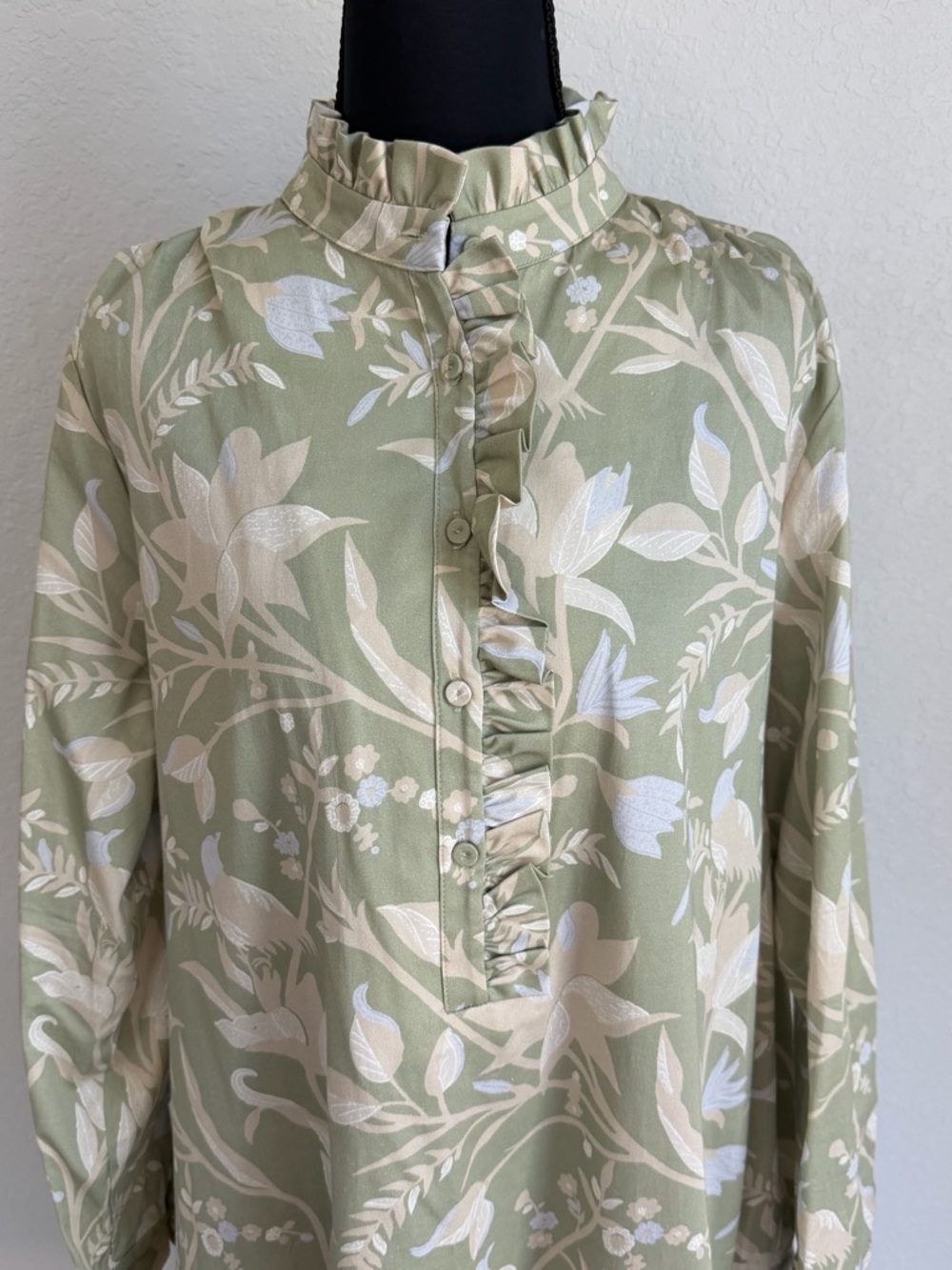 NWOT Tuckernuck Sage Arbre Tate Dress with Ruffled Neck & Pleated Skirt, XL - Picture 4 of 14